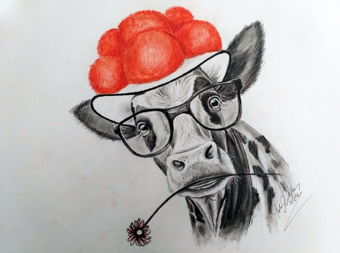 Kuh mit Brillemini