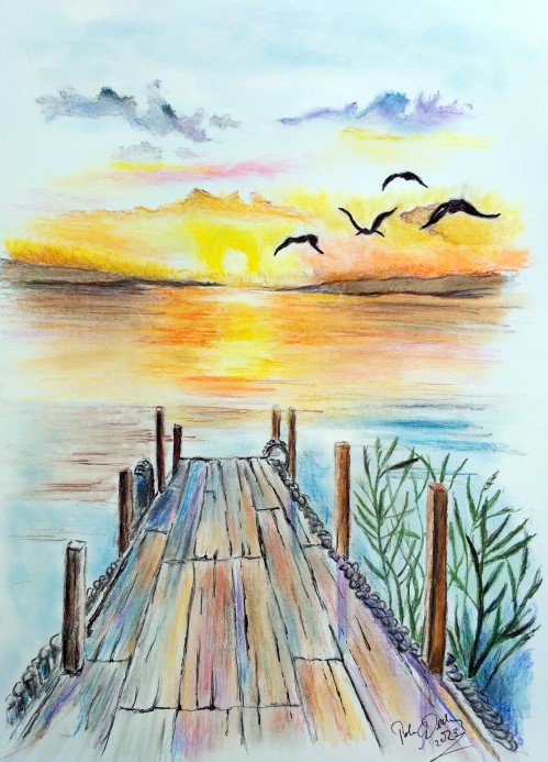 Sonnenuntergang am Steg 60